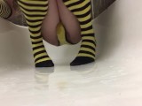 PeePee Long Stockings - Pissed my Panties - Pissing & Cumming