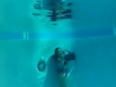 Face-up breathhold underwater ballerina dancer feet 