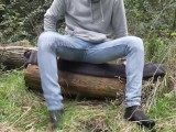 BARELY LEGAL TEEN WANKS BIG DICK IN FOREST