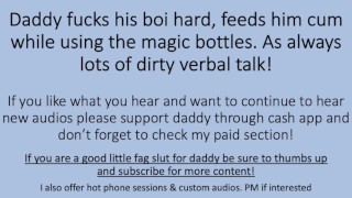 Daddy Fucks His Boy By Feeding Him Cum Using Special Bottles Verbal Dirty Talk