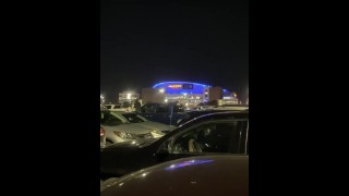 Big Booty Latina Pissing In NBA Parking Lot Since Her Team Lost Almost Got Caught