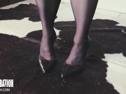 Preview 3 of Black nylon pantyhose seduction, would you fuck me?