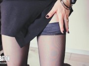 Preview 4 of Black nylon pantyhose seduction, would you fuck me?