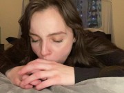 Preview 5 of Hot Brunette Messes Up Her Makeup While Deepthroating Your Cock