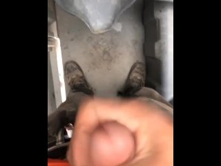 Nutting in porta potty