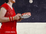Preview 1 of Karva Chauth Special: Newly married priya had First karva chauth sex and had blowjob under the sky