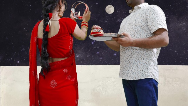 Newly married Indian Girl had First karva chauth sex