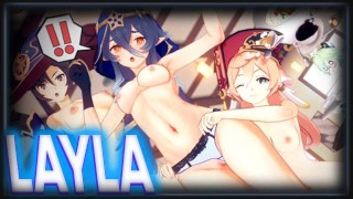 Layla Słodkie Hardcore Genshin Wpływ Hentai Seks R34 Rule34 JOI Porno Ładny Student Śpiący Dziewczyna Anime