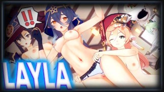 Genshin Impact Layla🗸 Cute Hentai Sex R34 Rule34 JOI Porno Fille d’anime étudiante paresseuse