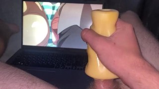 Treat Me With Cum Uncensored Hentai And The Guy Jerks Off On Him Cumming Profusely