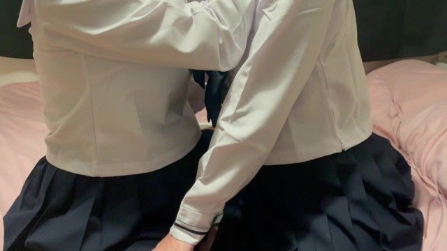 【レズビアン】イク寸止めプレイ連発 / 現役JDセーラー服レズSEX【素人】Japanese lesbian.