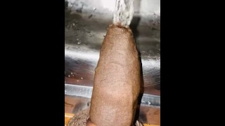Best pissing video with a cock ring on hot Foreskin piss