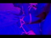 Preview 6 of Neon Shibari Fuck n Glowjob pt 2 (Swallowing)