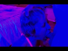 Neon Shibari Fuck n Glowjob pt 2 (Swallowing)