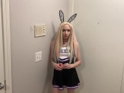 Preview 1 of Trick or treater cheerleader comes inside to fuck neighbour full video on onlyfans Petiteandsweet69