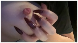 HORNY GIRL is playing with PERKY NIPPLES in her bed !!! REAL HOMEMADE video