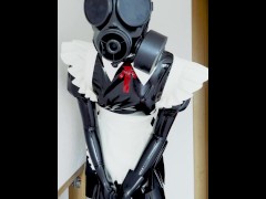 【latex】ガスマスクを着けたメイドコスプレ【個人撮影】 - Screenshot 10 of 16 - Latex Maid