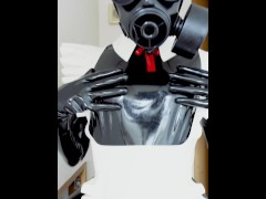 【latex】ガスマスクを着けたメイドコスプレ【個人撮影】