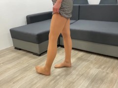 4K Natural Color Pantyhose Tights 10 Denier Been Destroyed #16