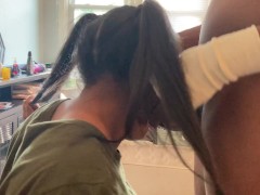 Latina with pigtails bringing bbc the slop top