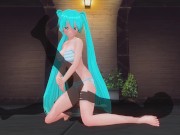 Preview 5 of 3D HENTAI Miku holds his leg and rides a fan's cock