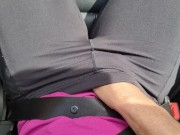 Preview 2 of I Let My UBER Driver Touch My Sweaty PUSSY while DRIVING from the GYM - He Made Me CUM