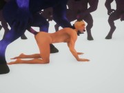 Preview 5 of Furry with huge horse dildos | the crowd is watching the sex and everyone is jerking off the dick