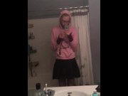 Preview 1 of Cutie femboy pees in toilet