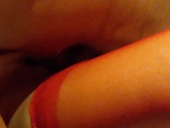 My husband's horny is seeing a big penis going in and out of my pussy in his face