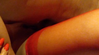 My Husband's Horny Sees A Large Penis In And Out Of My Pussy In His Face