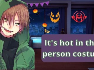 Crush Invites you to a Halloween Party and Fucks you under your Shared Costume (Public/Risky Sex) - Pornhub Gay