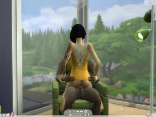 video game, furry, sims 4, brunette