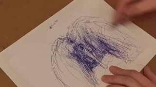 Кримпайд Собачий - Художественный эскиз #1 (Фристайл Линейный рисунок, шариковая ручка на бумаге)