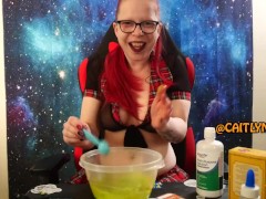 Caitlyn Makes Homemade Slime - Halloween - Screenshot 11 of 16 - Schoolgirl Uniform