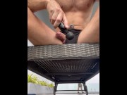Preview 6 of Risky Rooftop Poolside Vibrator Fun - Dripping Cum