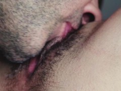 He gets down on his knees and eats my pussy passionately