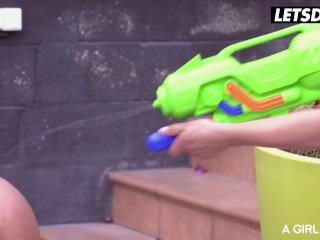 A GIRL KNOWS - Sweet Fuck Buddies Ginebra Bellucci And Anastasia Brokelyn Enjoy Steamy Garden Sex