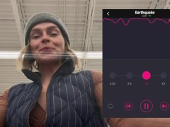 Cumming hard in grocery store with Lush remote controlled vibrator - Screenshot 16 of 16 - Public