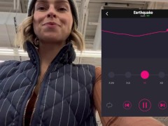Cumming hard in grocery store with Lush remote controlled vibrator - Screenshot 4 of 16 - Public Masturbation