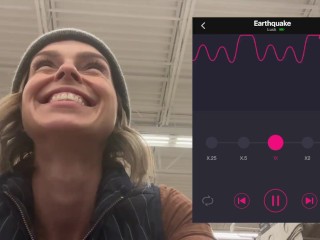 Cumming hard in grocery store with Lush remote controlled vibrator