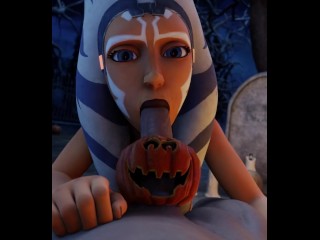 Асока Минет на Хэллоуин - Звездные войны 3d анимационный цикл со звуком
