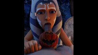 Ahsoka Halloween Blowjob - Star Wars 3d animation loop with sound
