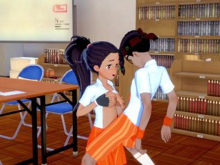 [Pokemon] Co-ed Slut Nemona Sucks Rival's Cock All Over Campus, Gets Creampie - Uncensored 3D Hentai