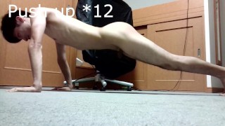 Naked Muscle Training A Thin Uncircumcised Body Does Muscle Training Hard