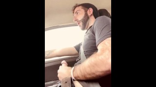 Touching My Big Hairy Exposed Cock In My Car As Passersby Go By In A Public Teaser