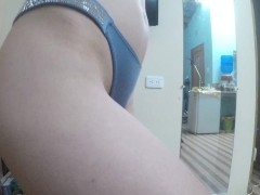 Changing  new sexy shiny satin thongs