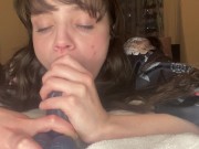 Preview 2 of Hot Brunette Deepthroats & Worships Your Cock POV