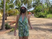 Preview 4 of Wife walking and flashing big tits in public