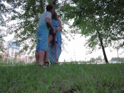 Preview 1 of A couple, in plain sight, engaged in extreme sex in a clearing near the road