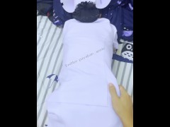 Nurse Tinder date Doggy style enjoy safe sex.